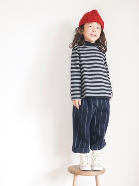 「pongee（ポンジー）のアイテム（パンツ）」を使った、pongeeさん（キッズ・110cm）の冬コーディネート