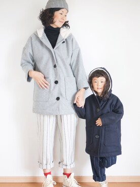 「pongee（ポンジー）のアイテム（ジャケット/アウター）」を使った、pongeeさん（キッズ・110cm）の冬コーディネート