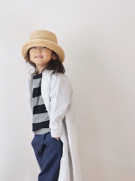 「pongee（ポンジー）のアイテム（パンツ）」を使った、pongeeさん（キッズ・110cm）の春コーディネート