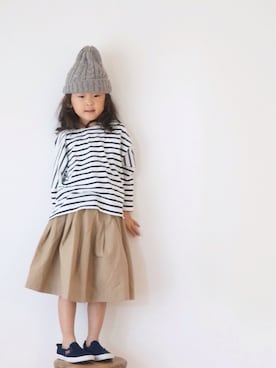 「pongee（ポンジー）のアイテム（トップス）」を使った、pongeeさん（キッズ・110cm）の春コーディネート