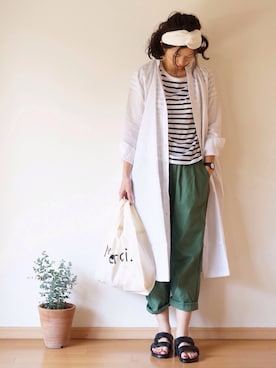 「pongee（ポンジー）のアイテム（トップス）」を使った、pongeeさん（レディース・170cm）の春コーディネート