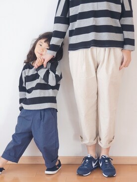 「pongee（ポンジー）のアイテム（トップス）」を使った、pongeeさん（キッズ・110cm）の春コーディネート