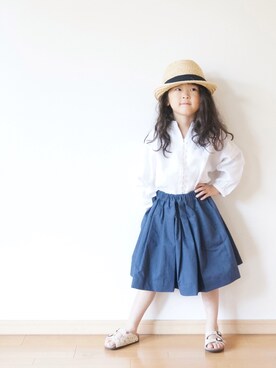 「pongee（ポンジー）のアイテム（トップス）」を使った、pongeeさん（キッズ・110cm）の春コーディネート