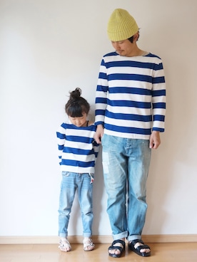 「pongee（ポンジー）のアイテム（トップス）」を使った、pongeeさん（キッズ・110cm）の夏コーディネート