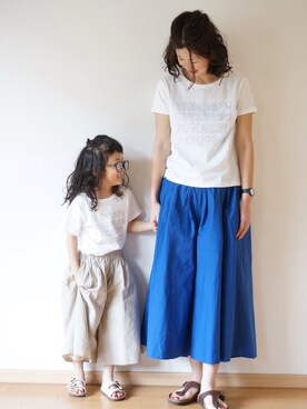 「pongee（ポンジー）のアイテム（トップス）」を使った、pongeeさん（キッズ・110cm）の夏コーディネート