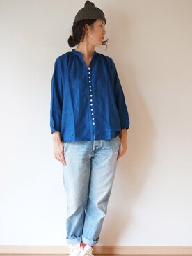 「pongee（ポンジー）のアイテム（帽子）」を使った、pongeeさん（レディース・170cm）の秋コーディネート