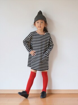 「pongee（ポンジー）のアイテム」を使った、pongeeさん（キッズ・110cm）の秋コーディネート