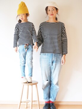 「pongee（ポンジー）のアイテム」を使った、pongeeさん（キッズ・110cm）の秋コーディネート