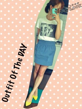 「アイテム（Tシャツ/カットソー、ホワイト系）」を使った、Namicoさん（レディース）の夏コーディネート