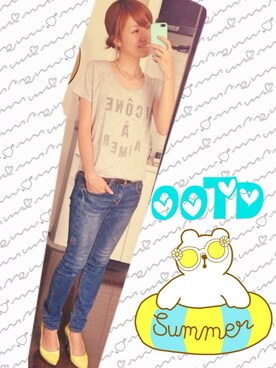 「ROSEBUDのアイテム（パンプス、イエロー系）」を使った、Namicoさん（レディース）の夏コーディネート