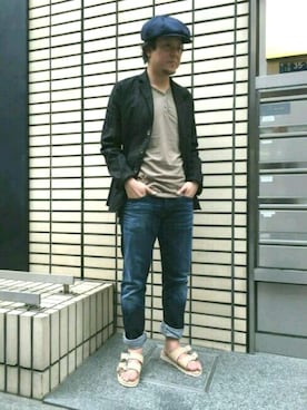 「ショッピング」｜「アイテム（ジャケット/アウター）」を使った、SAKUMAさん（メンズ・172cm）の春コーディネート