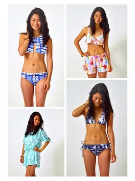 「アイテム（水着/着物・浴衣、ブルー系）」を使った、REIMIさん（レディース・160cm）の夏コーディネート