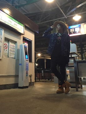 「UP START（アップスタート）のアイテム（帽子）」を使った、Ｎobuさん（メンズ・163cm）の夏コーディネート