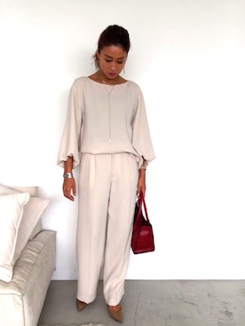 「バルーンスリーブ」｜IBUさん（レディース・160cm）の秋コーディネート