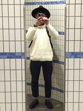 「Dr. Martens（ドクターマーチン）のDr.Martens (ドクターマーチン)/1461 3EYE GIBSON SHOES（その他シューズ）」を使った、syab2480さん（メンズ・175cm）の冬コーディネート