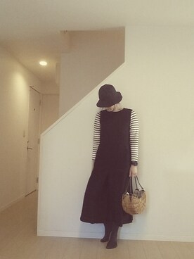 「R&D.M.Co OLDMAN’S TAILOR（オールドマンズテイラー）のアイテム（オールインワン・サロペット）」を使った、sieluさん（レディース・168cm）の春コーディネート