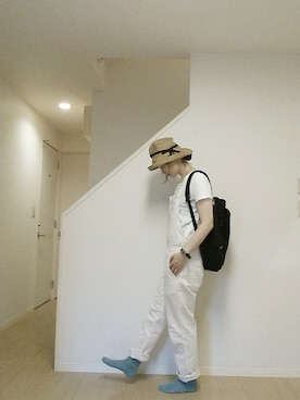 「Vlas Blomme（ヴラスブラム）のアイテム（サロペット/オーバーオール）」を使った、sieluさん（レディース・168cm）の夏コーディネート