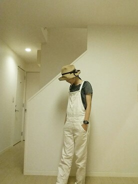 「Vlas Blomme（ヴラスブラム）のアイテム（サロペット/オーバーオール）」を使った、sieluさん（レディース・164cm）の夏コーディネート