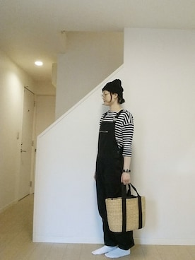 「MHL.（エムエイチエル）のアイテム（オールインワン・サロペット）」を使った、sieluさん（レディース・168cm）の秋コーディネート