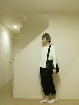 「アイテム（ヘアアクセサリー、ブルー系）」を使った、sieluさん（レディース・168cm）の秋コーディネート