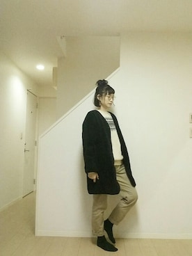 「ハーフアップ」｜「アイテム（ブルゾン）」を使った、sieluさん（レディース・168cm）の秋コーディネート