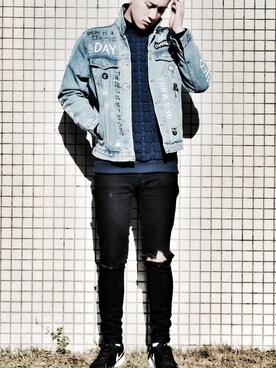 「model」｜tioさん（メンズ・183cm）の冬コーディネート