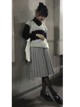 「CRY.（クライ）のアイテム（トップス）」を使った、菅沼 ゆりさん（レディース・153cm）の秋コーディネート