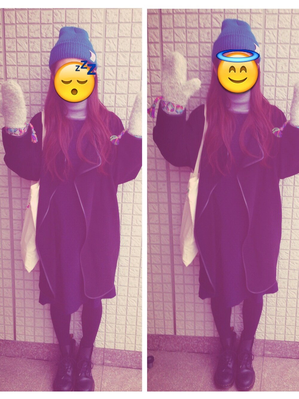 「タートルネック、手袋、American Apparel」｜「Marc by Marc JacobsのSOLID RIBBED TURTLENECK（ニット/セーター、グレー系）」を使った、umitopinkさん（レディース・158cm）の冬コーディネートの1枚目の写真