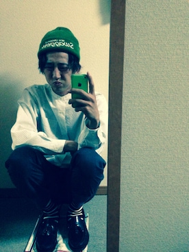 「SWAGGER（スワッガー）のアイテム（ニットキャップ/ビーニー）」を使った、ゆゆゆすけさん（メンズ・176cm）の秋コーディネート