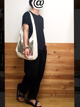 「OKIRAKU（オキラク）のアイテム（ショルダーバッグ）」を使った、シュウトさん（メンズ・178cm）の夏コーディネート