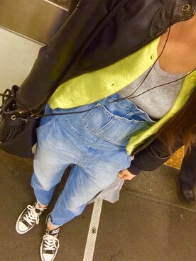 「GLOBAL WORK（グローバルワーク）のアイテム（ショルダーバッグ、ブラック系）」を使った、mya:)さん（レディース）の春コーディネート