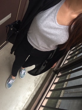 「VANS（バンズ）の【VANS<ヴァンズ>】ACID DENIM AUTHENTIC スニーカー（スニーカー、ブルー系）」を使った、mya:)さん（レディース）の夏コーディネート