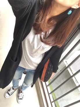 「allstar」｜「アイテム（Tシャツ/カットソー）」を使った、mya:)さん（レディース・160cm）の秋コーディネート