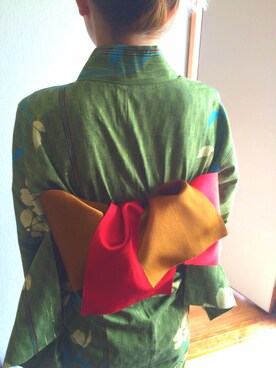 「アイテム（浴衣、グリーン系）」を使った、mami ✼さん（レディース・158cm）の夏コーディネート