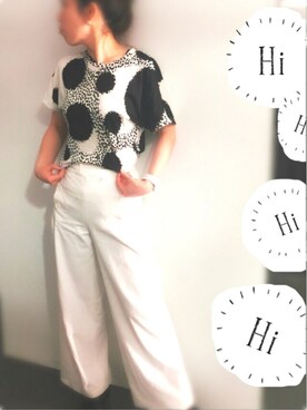 「インパクトTシャツ」｜MARIKO.Iさん（レディース・156cm）の夏コーディネート