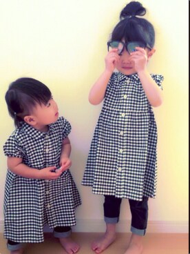 「無印良品（ムジルシリョウヒン）のアイテム（ワンピース、その他）」を使った、riyumamaさん（キッズ・90cm）の春コーディネート