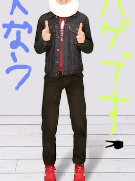 「仙台」｜「アイテム（デニムジャケット）」を使った、KFChickenさん（メンズ・163cm）の冬コーディネート