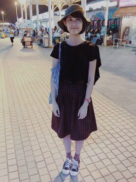 「skirt」｜「アイテム（キャップ）」を使った、Annさん（レディース・170cm）の冬コーディネート