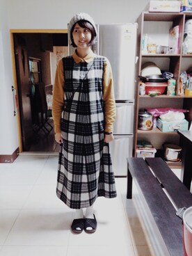 「skirt」｜「アイテム（ワンピース）」を使った、Annさん（レディース・170cm）の冬コーディネート
