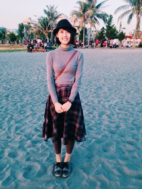 「アイテム（その他シューズ、グレー系）」を使った、Annさん（レディース・170cm）の冬コーディネート