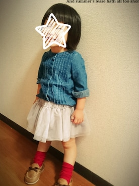 「子供服」｜「アイテム（モカシン/デッキシューズ）」を使った、kinokonokoさん（キッズ・80cm）の秋コーディネート