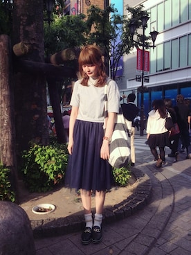 村田倫子さん（レディース・163cm）の春コーディネート