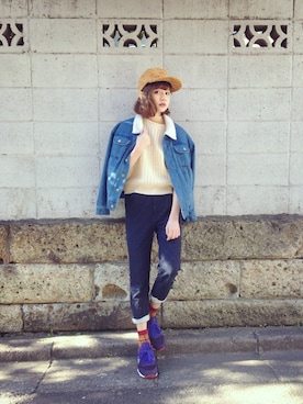 「さしいろ」｜「アイテム（帽子）」を使った、村田倫子さん（レディース・163cm）の冬コーディネート