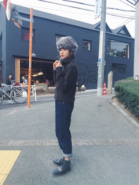 村田倫子さん（レディース・163cm）の冬コーディネート