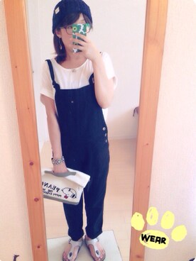 「natural couture（ナチュラルクチュール）のアイテム（サロペット/オーバーオール）」を使った、Ayako  さん（レディース・150cm）の夏コーディネート