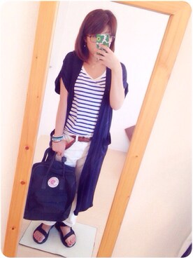 「LE JUN（ルジュン）のアイテム（バックパック/リュック）」を使った、Ayako  さん（レディース・150cm）の夏コーディネート