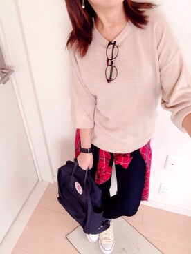 「LE JUN（ルジュン）のアイテム（バックパック/リュック）」を使った、Ayako  さん（レディース・150cm）の秋コーディネート