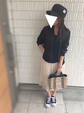 「niko and...（ニコアンド）のオリジナル ミニラインテープカゴバッグ【niko and...】（かごバッグ）」を使った、Ayako  さん（レディース・150cm）の春コーディネート