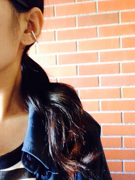 「EMODA（エモダ）のアイテム（ピアス（片耳用））」を使った、sayaさん（レディース・160cm）の冬コーディネート