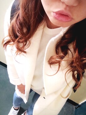 「ZARA（ザラ）のアイテム（ジャケット/アウター、ホワイト系）」を使った、kanakoさん（レディース・160cm）の春コーディネート